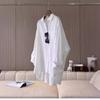 French-Style Women's White Sunscreen Cotton & Linen Long-Sleeve Summer Cardigan Top.