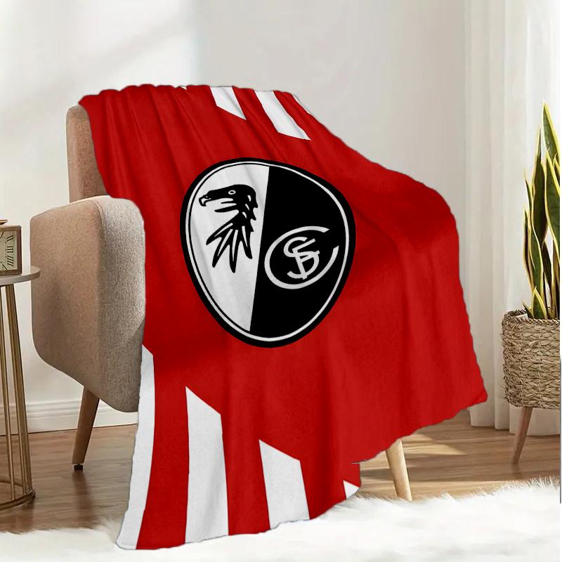 Red White Stripes With Crest Blanket Lightweight Ideal Bedding Blanket Perfect for Travel, Camping, Living Rooms, Offices, Sofas, Fan Christmas gift