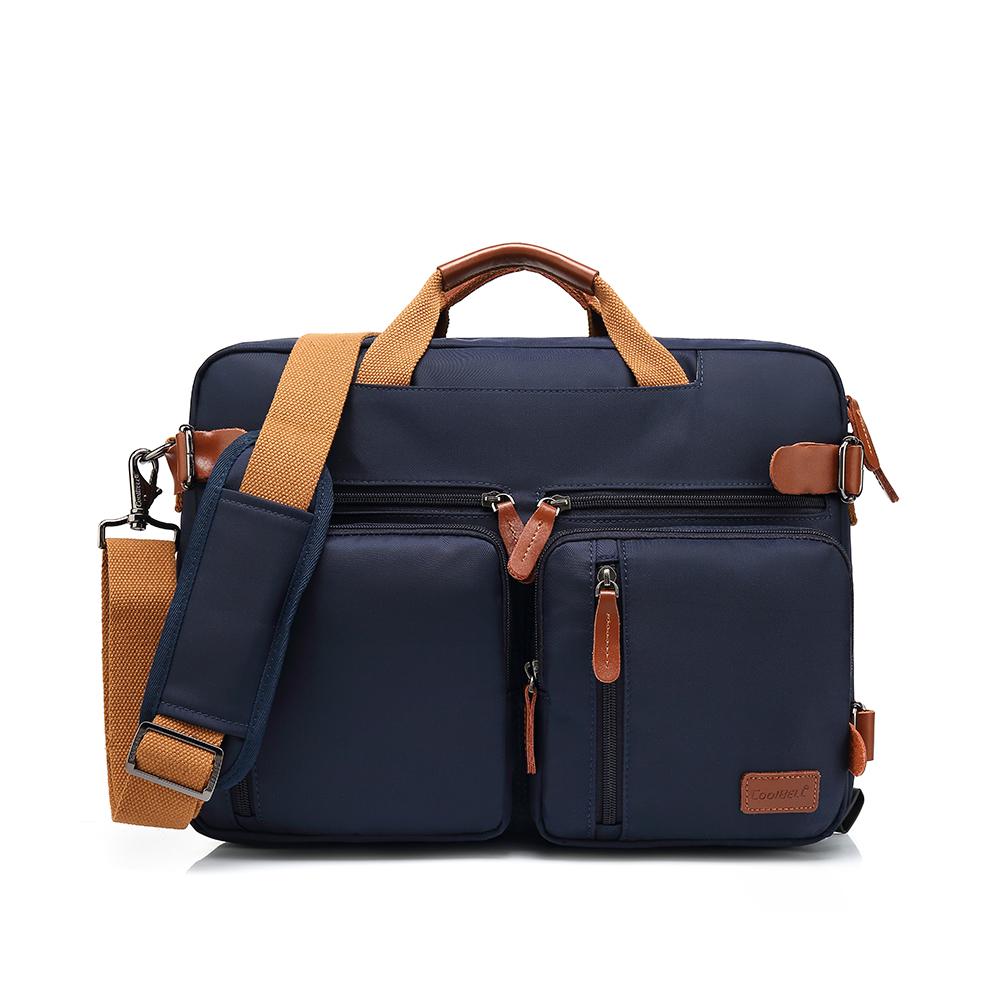 Мужской рюкзак Cool Bell, многофункциональный холщовый рюкзак, сумка через плечо, сумка-мессенджер и сумка для ноутбука 15,6/17,3 дюйма, черный/серый CB5005