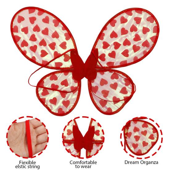 Органза Сердце Крыло Бабочки Большое Крыло Феи для Детей Девочек Хэллоуин Костюм Принцессы для Косплея Аксессуар для Переодевания