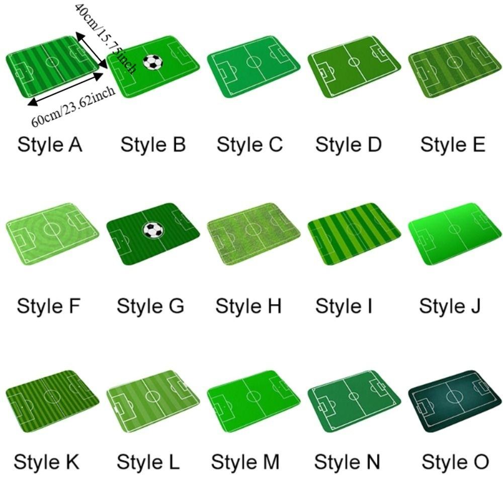 Green Football Court Pattern Doormat Non-slip Small Rug Home Decor Bath Mat Bathroom