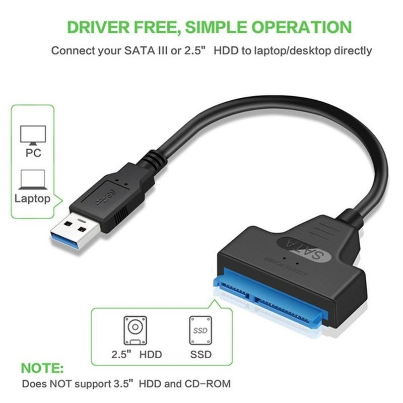 USB 3.0 To SATA7+15pin Hard Disk Cable Converter 2.5 Inches SSD HDD Hard Disk SATA Adapter
