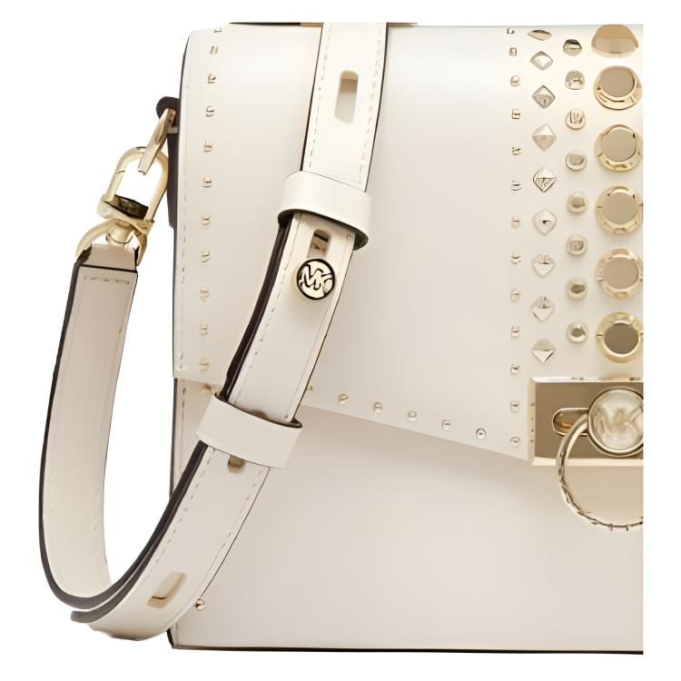 MICHAEL KORS Hendri Leather Handbag Medium Women's White 30S1L1HM2L-289