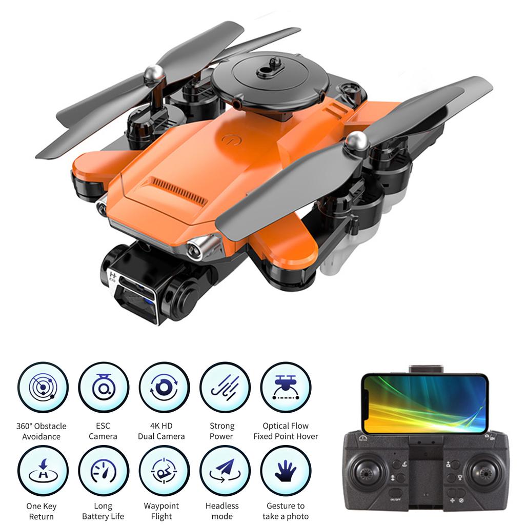 Радиоуправляемый дрон с камерой 4K Двойная камера EIS Радиоуправляемый квадрокоптер с функцией предотвращения препятствий Оптический поток
