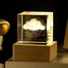 Квадратный деревянный светодиодный держатель для лампы, перезаряжаемый ночник, настольные атмосферные лампы, основание из массива дерева, светильники, декоративные элементы