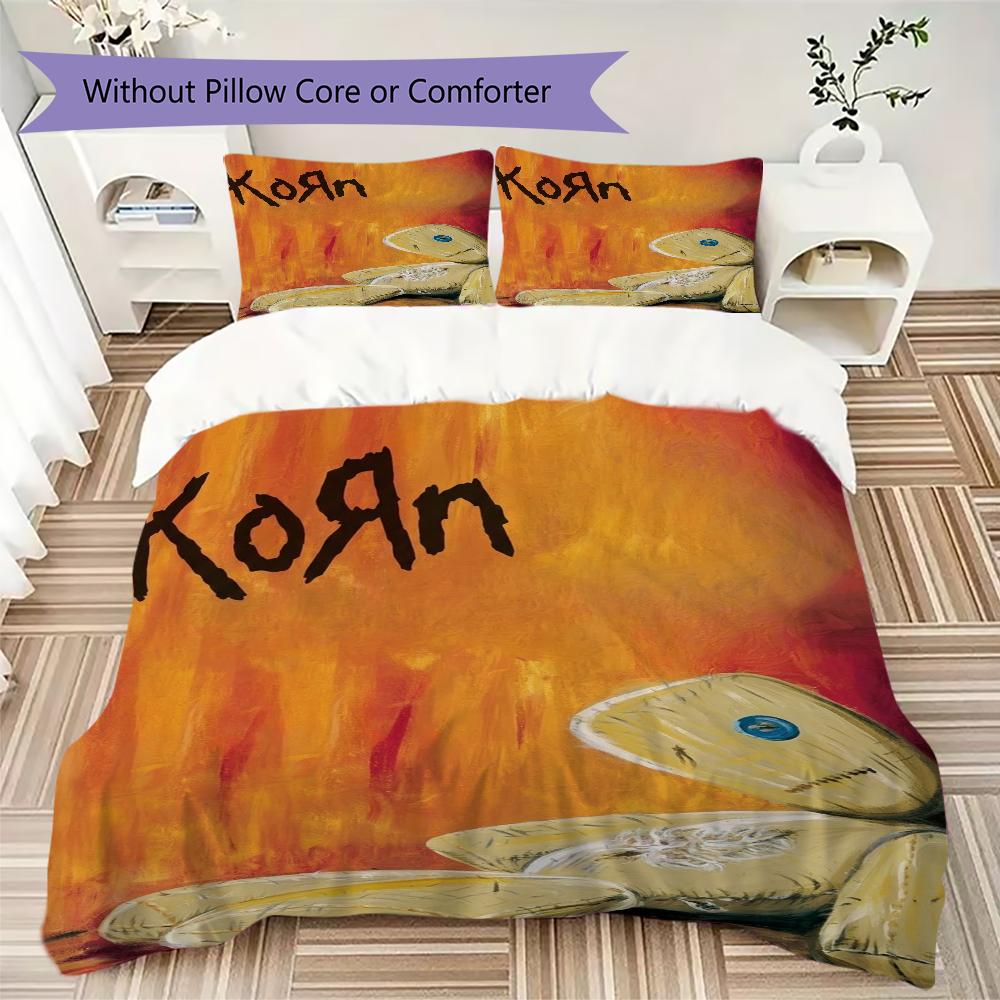 Korn Pattern Bedding,Quilt Set Quilt Cover Pillowcase Home Birthday Gift(1 * duvet cover + 2 * pillowcase, without core)_lx