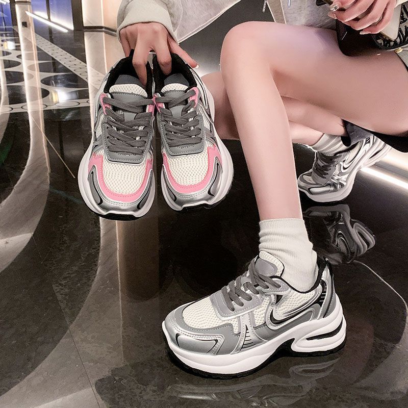 Shoes Women's 2025 New Popular Single Shoes Versatile Spring Platform Dad Shoes Heightening Women's Shoes Sports Shoes Women's
