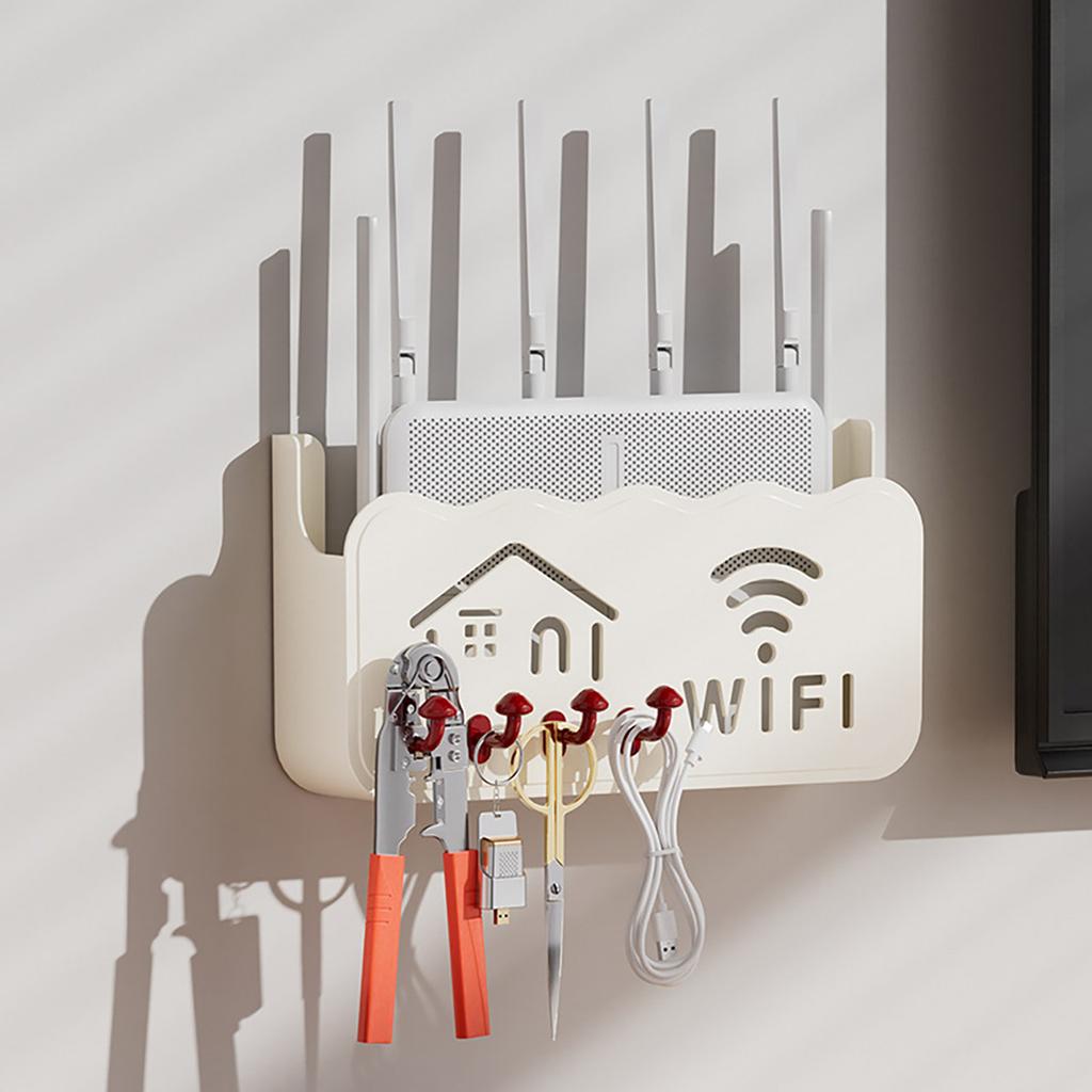 Настенный ящик для хранения роутера с крючком Устойчивая полка для Wi-Fi роутера Беспроводной WIFI Кронштейн для ТВ-приставки Держатель-органайзер для удлинителя
