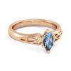 Celtic London Blue Topaz Ring 925 Sterling Silver Rose Gold Vermeil Trinity Knot Band Ring