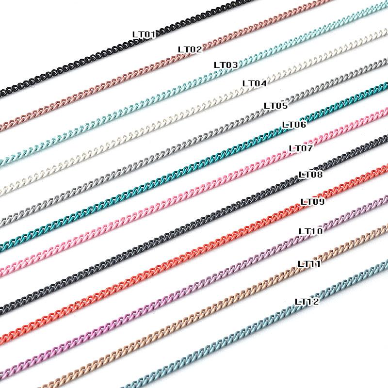 Ultra-Fine Nail Art Chain Metal Chain Zipper Nail Jewelry Nail Art Decoration 12 Colors
