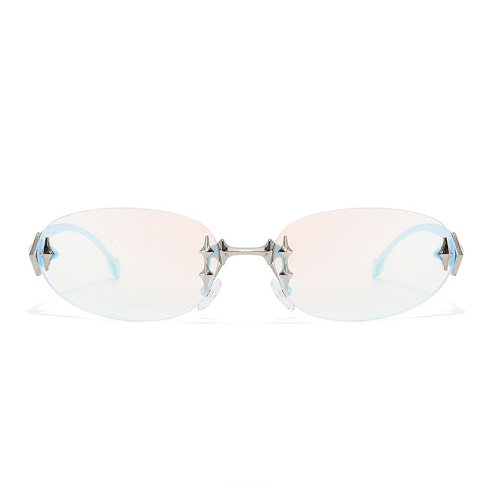 Y2K Style Frameless Sunglasses UV Protection Decorative Sun Glasses Punk Eyeglasses  Female