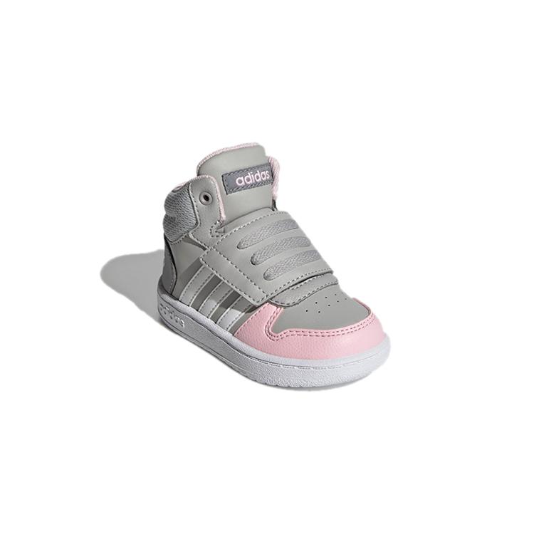adidas Neo Hoops 2.0 Mid Разноцветные Устойчивые к истиранию Обувь для малышей Средняя высота Серо-розовые Для младенцев и малышей GZ7779