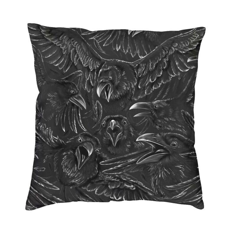 Halloween Witchcraft Witch Cushion Cover Soft Gothic Crow Cat Throw Pillow Case for Sofa Square Pillowcase Bedroom Decoration
