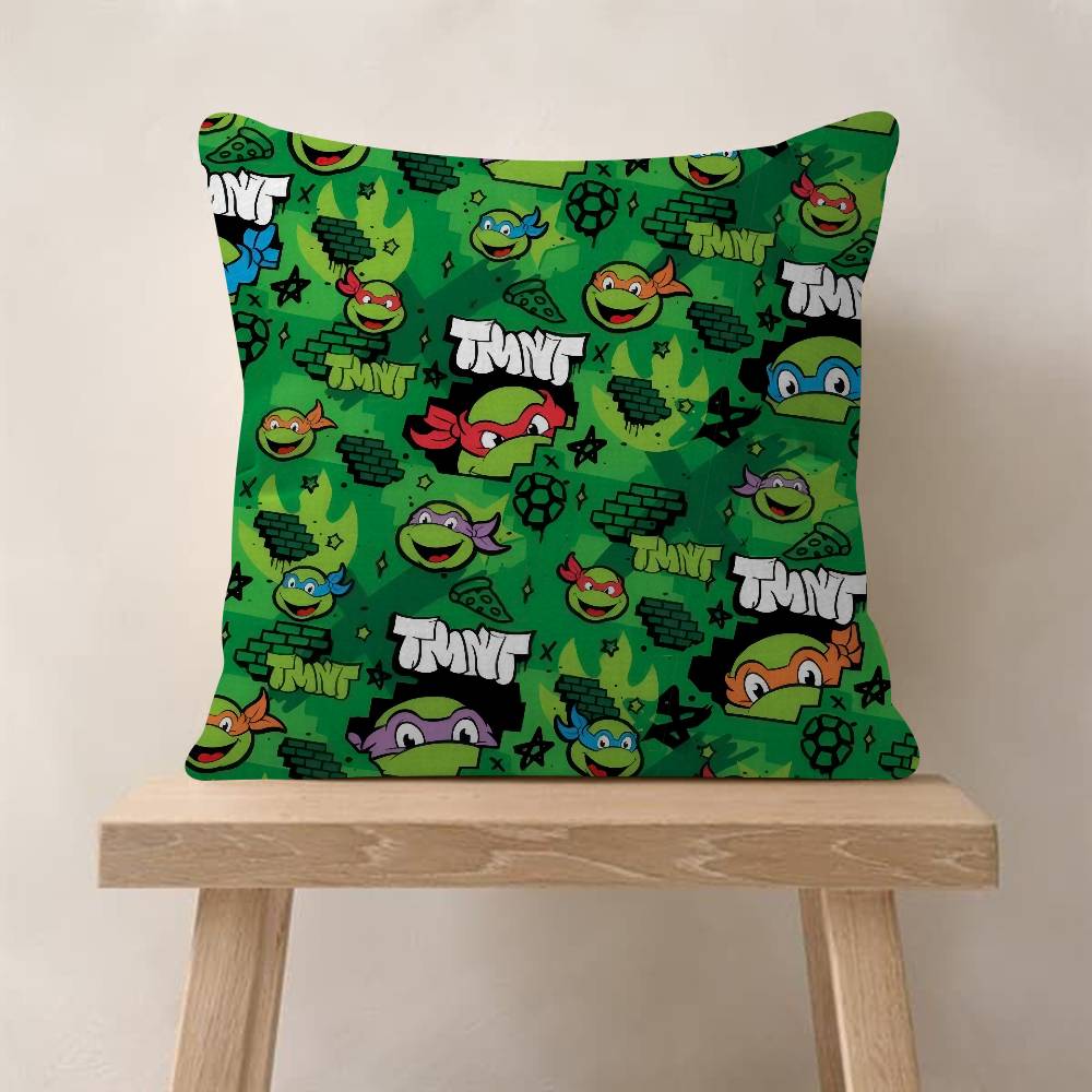 NNinja Movie TTurtles Pillow Covers Cartoon Sofa Decorative Home Doublesided Printing Short Plush Cute Cushion Cover