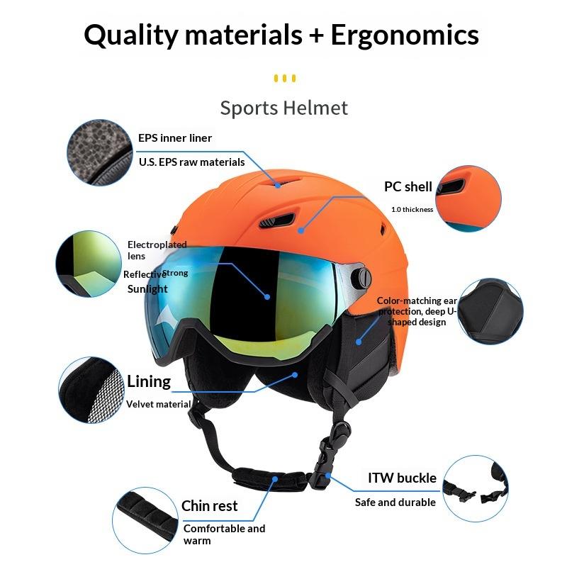 New Ski Helmet Outdoor Sports unisex Ski Equipment Breathable, Warm, and Fall proof Safety Helmet
