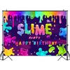 С Днем Рождения Фон Цветная Фиеста Украшения для Вечеринки в Честь Дня Рождения Баннер Фон Граффити Живопись Фотография Реквизит для Фотозоны Слайм Вечеринка