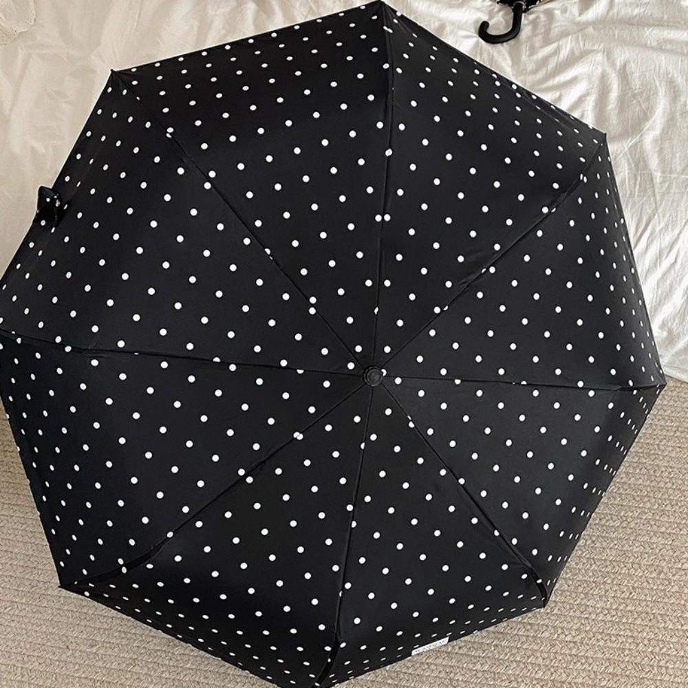 8-Rib Manual Folding Umbrella U-Shaped Handle Sun Umbrella Windproof Travel Rain Umbrella Outdoor