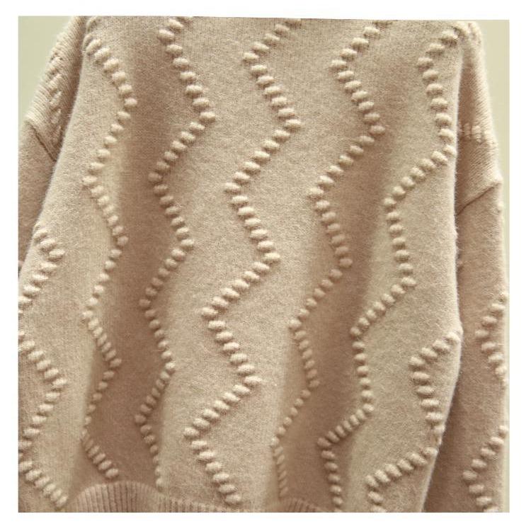 Высокий воротник и лацканы Женский толстый свитер Осень и зима Разрез по низу Длинный свободный пуловер Вязаный свитерjavascript: