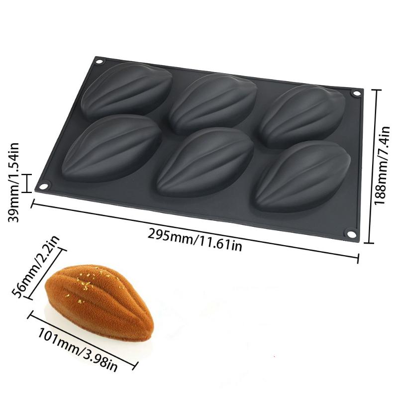6-Cavity Silicone Mold Non-Stick Cocoa Fruit Baking Tool for Mousse Cake Olive Chocolate Desserts Food-Grade Pastry Mold