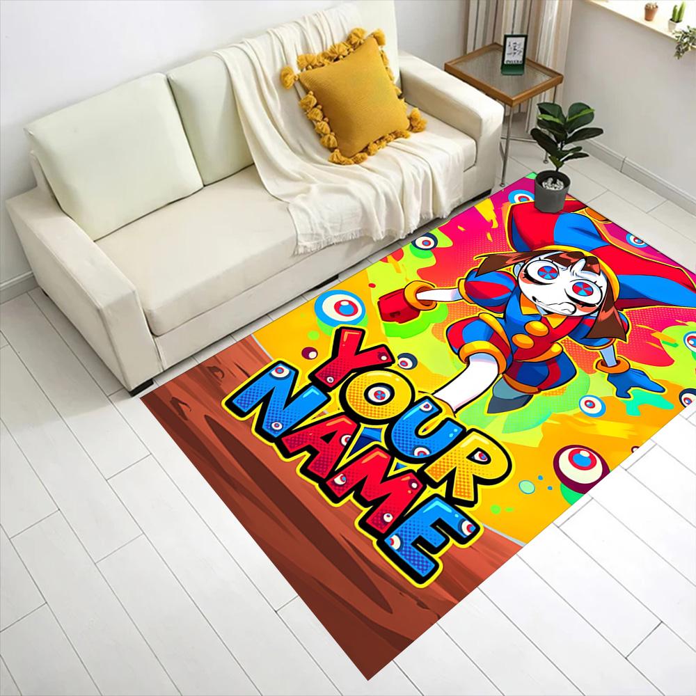 Amazing circus Adventure Friends Customizable Name Floor Rug Office Rug Suitable for Game Room Balcony Outdoor Decorate room Antislip Carpet Office h
