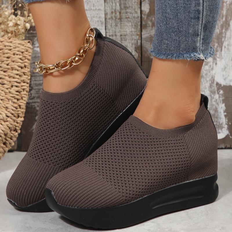 Женская обувь Модная обувь на танкетке Вулканизированная обувь Сетчатая дышащая повседневная обувь для женщин Кроссовки на платформе Мокасины Zapatillas Mujer