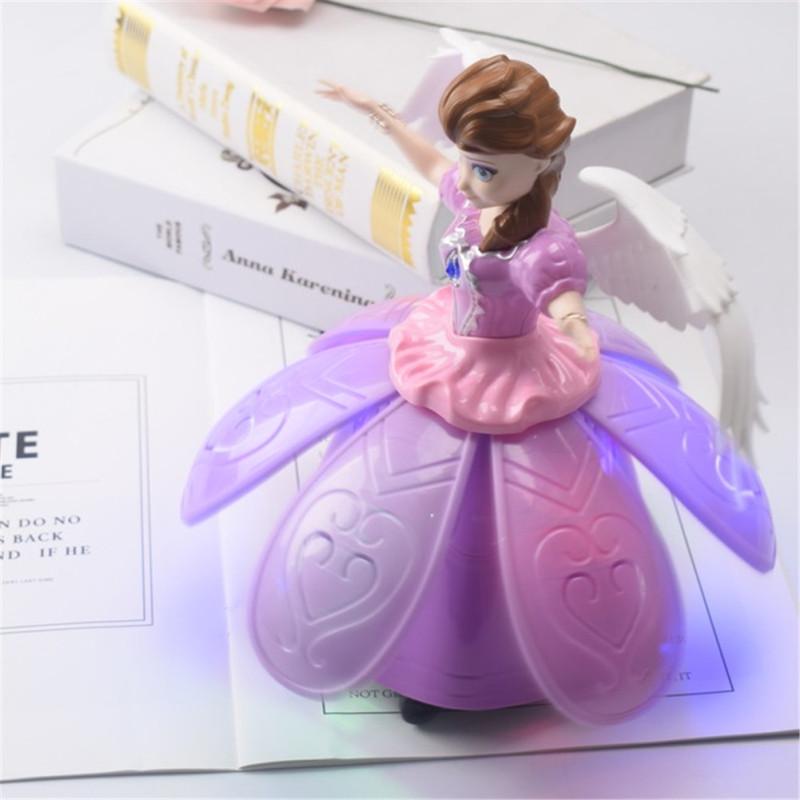 Кукла принцессы, игрушки «Холодное сердце», кукла Эльзы и Анны с крыльями, фигурка, вращающийся танцевальный проекционный свет