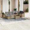 VidaXL Garden Lounge Set with Cushions 8 Pcs Beige Braided Resin 3267429