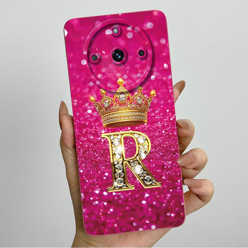 Для Realme 11 Pro Plus 5G Модный чехол для телефона с начальной буквой для пары, для Realme 11Pro 11 Pro+ Мягкий силиконовый защитный чехол для объектива