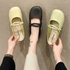 Women's Mules Flats Comfortable Backless Loafers Slip On Walking Shoes Casual Round Closed Toe Slides Dress Mules for Women Summer Ankle Strap Sandals