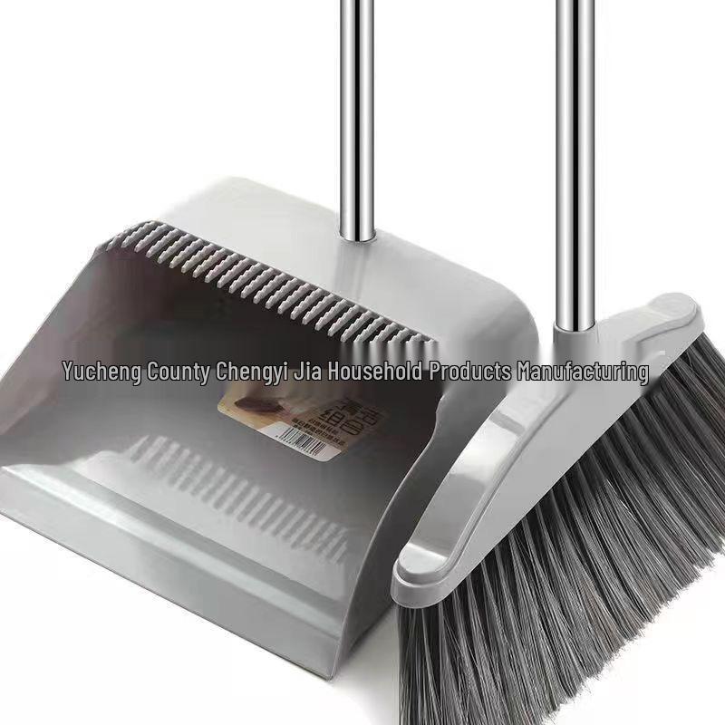 Influencer Household Broom & Dustpan Set: Non-Stick Hair Sweeping, Squeegee & Garbage Shovel.