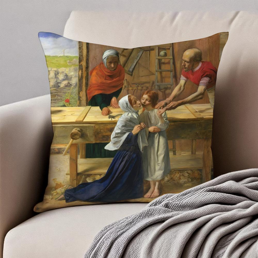 Классический JJohn Everett Millais Наволочка Наволочка Антиклещевая Невидимая молния Короткий плюш Подушка для дивана