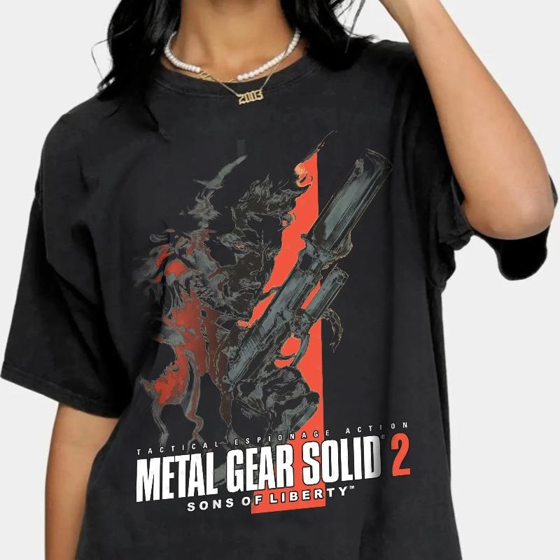 Metal Gear Solid Змеи Унисекс Футболки Летние Унисекс и Женские Свободная и Дышащая Футболка Топ