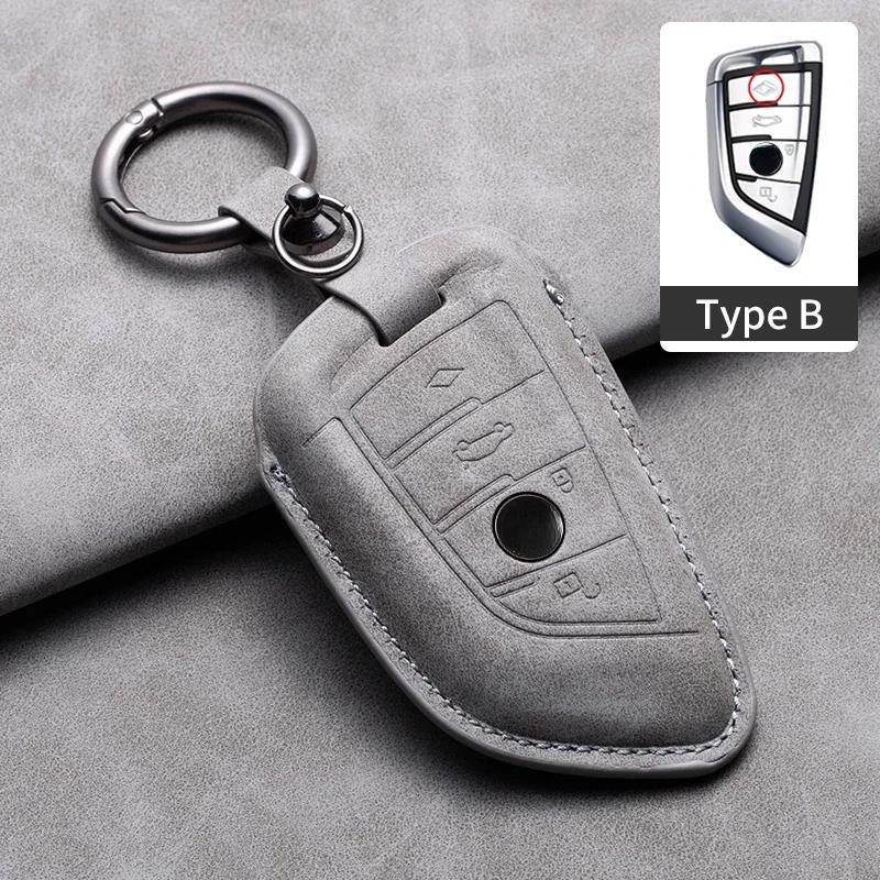Чехол-накладка для ключа автомобиля для BMW F20 F10 F20 F30 F80 X1 X3 X5 X6 X7 G20 G30 G01 G02 G05 G11 1 3 5 7 серии кожаный автомобильный брелок