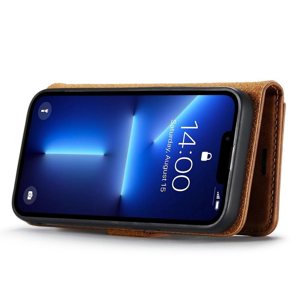 For iPhone 14 Pro 6.1 inch 2-in-1 Detachable Cover Absorption Stand Flip Folio Wallet Case