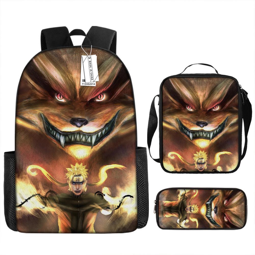 Наруто NARUTO Студенческий школьный рюкзак 3D Цифровой мультяшный принт Школьный рюкзак 3-6 класс