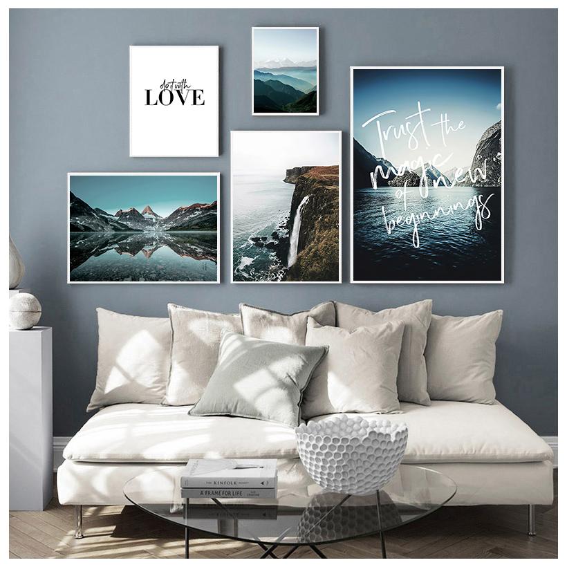 Природа Пейзаж Плакат Скандинавский Стиль Гора Любовь Цитаты Печать Настенная Картина Холст Картина Скандинавское Украшение Дома Без Рамки