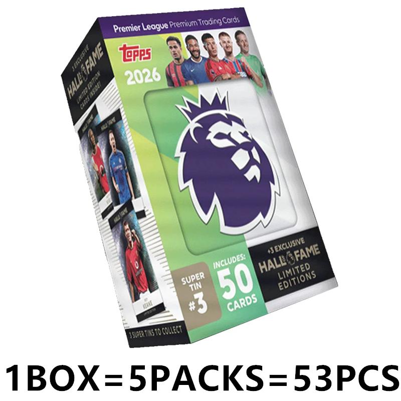 Сезон 2026 Topps Premier League Debut Edition Мега-контейнер Супер-контейнер Жестяная коробка Футбольная Звезда Карточка Коллекционная Карточка Праздничный Подарок Игрушка