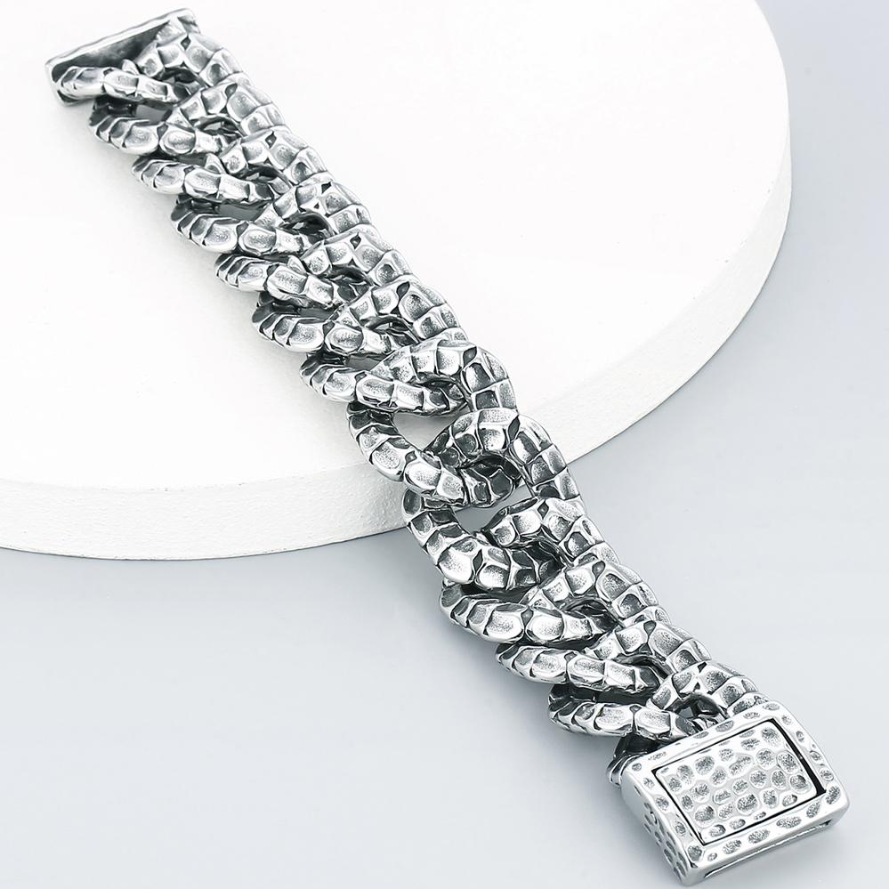 Тяжелый браслет из нержавеющей стали со змеиным телом, браслет-цепочка для мужчин, длина 9 дюймов, классический мужской ювелирный аксессуар, подарочная упаковка