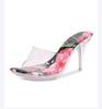 Маленькие сандалии на среднем каблуке с круглой головкой во французском стиле феи, женские модельные туфли для показа, пикантные туфли на высоком каблуке с цветочными кристаллами WZ