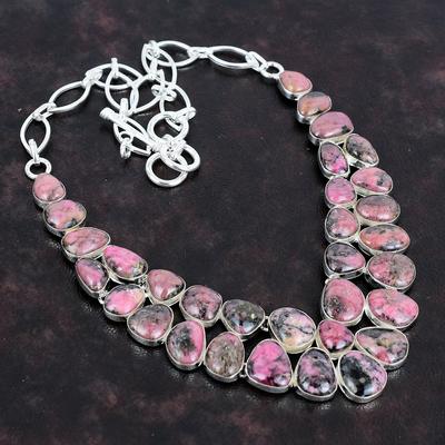 Ювелирное ожерелье ручной работы из стерлингового серебра 925 пробы с аметистом 18 дюймов AMN-668