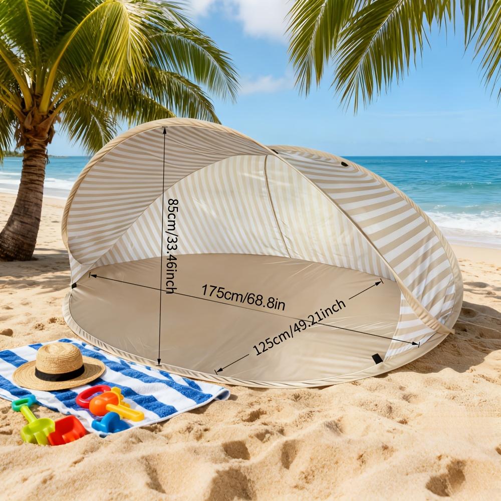 No-Assembly Pop-Up Beach Sun Shelter Instant UV Protection Tent for 2–3 People Lightweight Windproof Shade for Beach Park