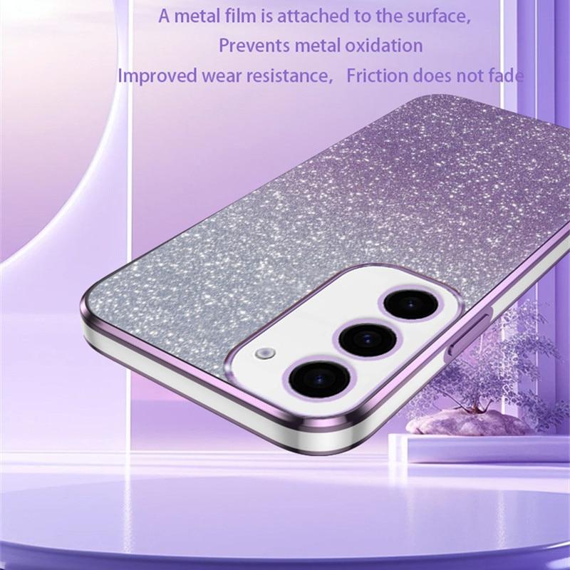Модные 2 в 1 блестящие чехлы с покрытием для Samsung Galaxy S24 Plus S23 S22 Ultra S21 S20 FE A55 A35 A25 A54 A34 A14 A15 A13 A16 чехол силиконовый чехол на заднюю панель