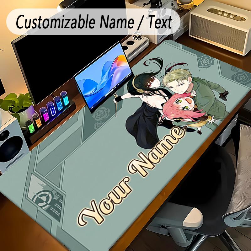 Large Mouse PadSpy × Family Custom Name Text Personalized Desk Mat Non Slip Gaming Pad