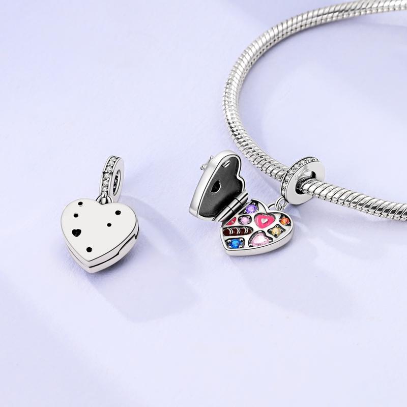 925 Silver Pink Bowknot Charms Beads Fit Original Bracelet Pendants Dangle Diy Jewelry Gift Charm For Women