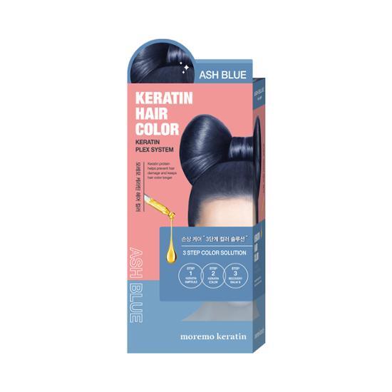 Moremo кератин менее поврежденный цвет волос пепельно-голубой (крашеный)