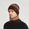 Winter New Fleece Knitted Wool Cap Unisex Hat Scarf Set Ear Protector Head Cap