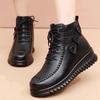 Female PU Leather Boots Waterproof Snow Plush Shoes Black Wine Red  Ankle Boots Women Daily Short Boats  Buty Damskie