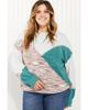 Azura Exchange Multicolor Scalloped Color Block Plus Size Sweater