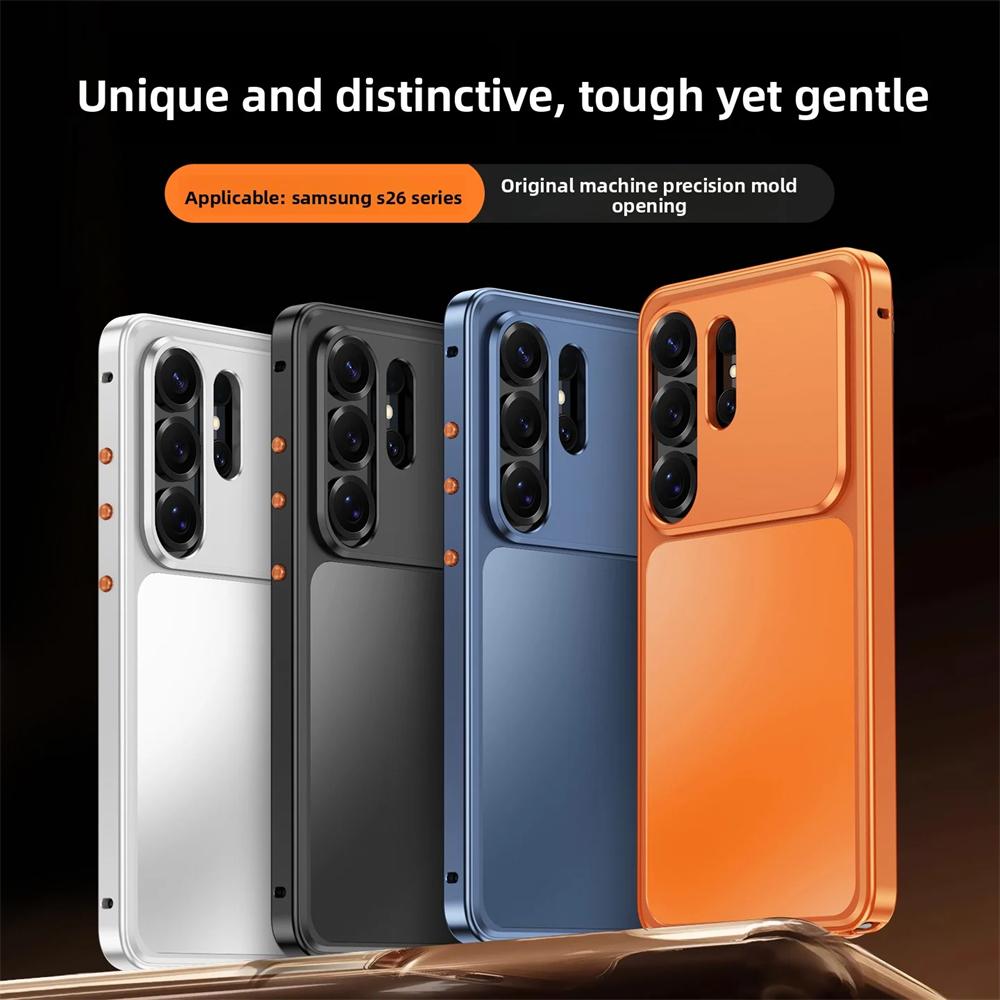 Роскошный металлический магнитный чехол-ракушка для Samsung Galaxy S26 S25 S24 S23 Ultra Для беспроводной зарядки Magsafe Полная защита объектива Чехол для телефона