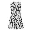Women's Summer Leaf Print Fashion Casual Square Neck Sleeveless Dress With Pockets